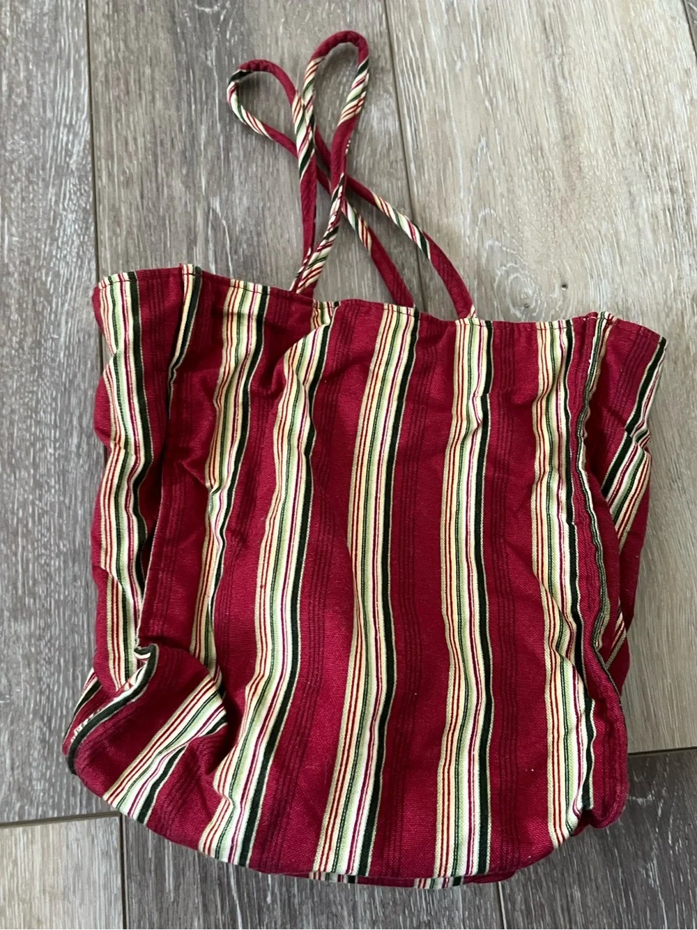 Retired Longaberger 2005 Red Holiday Canvas Tote Bag I great condition